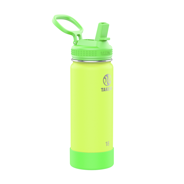 Actives Kids Glow In The Dark Water Bottle With Straw Lid F3