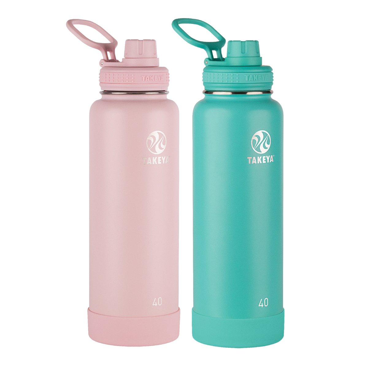 Actives Bundle With Spout Lid (2 Pack) O1 — 40oz / Blush/Teal
