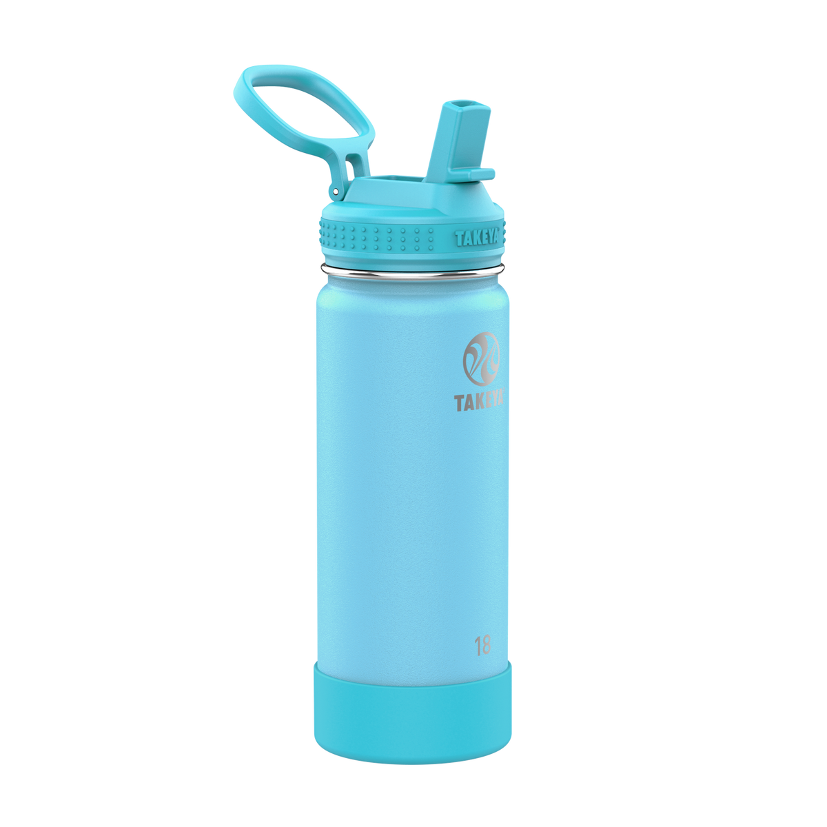 Actives Kids Glow In The Dark Water Bottle With Straw Lid A8 — 18oz / Glow Worm Blue