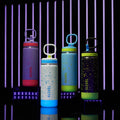 Glow In The Dark Sport Kids Water Bottle Confetti With Straw Lid B7