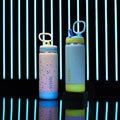 Glow In The Dark Sport Kids Water Bottle Confetti With Straw Lid V9