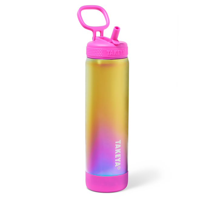 Aurora Water Bottle With Straw Lid B0