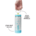 Glow In The Dark Sport Kids Water Bottle Confetti With Straw Lid B7