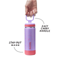 Glow In The Dark Sport Kids Water Bottle Confetti With Straw Lid V9